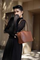 Bolso De Hombro Para Mujer En Cuero Genuino Split Tamaño Grande Color Marrón Y Negro Estilo De Lujo Y Moda Bolso Cruzado - details 24