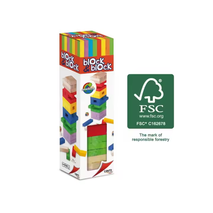 Bloques de Habilidad de Madera Natural Cayro - Juego de Mesa para 4 Jugadores o más - 1