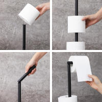 Elegante Estante De Papel Higiénico - Organizador De Almacenamiento De Rollos De Papel Para Hogar Y Hotel Base Pesada Estilo Moderno Y Minimalista Fácil De Montar - details 3
