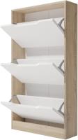Meimon Zapatero 3 puertas champion cambria y blanco, Capacidad para 9-12 pares, diseño moderno y materiales resistentes, Medidas: 108 cm (alto) x 60 cm (ancho) x 17 cm (profundidad). - details 2
