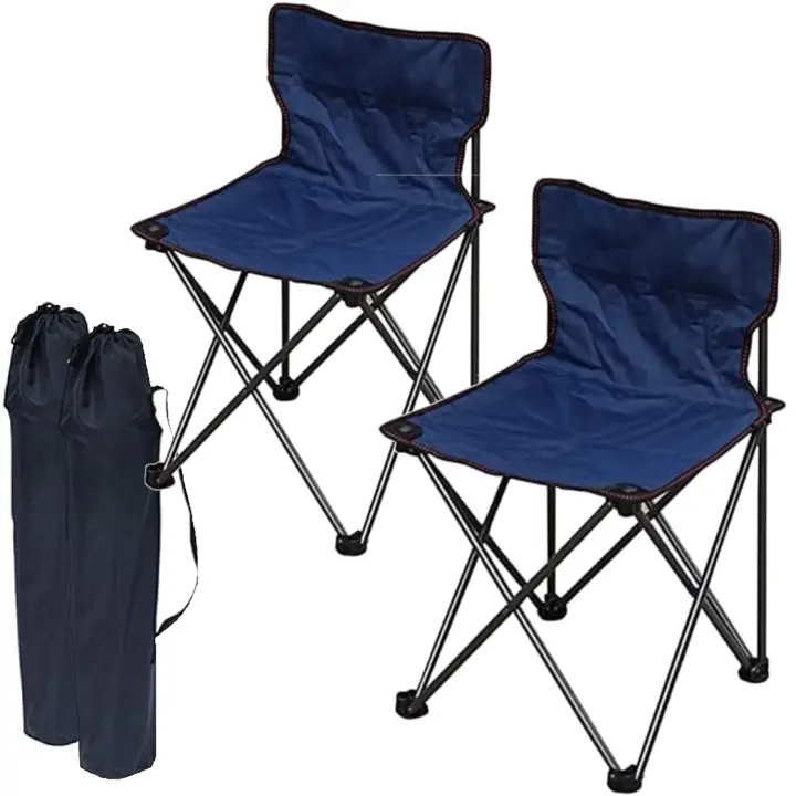 Paquete de 2 Sillas Camping Plegables Ligeras portátiles al aire libre mochila camping silla de playa silla de pesca - 1