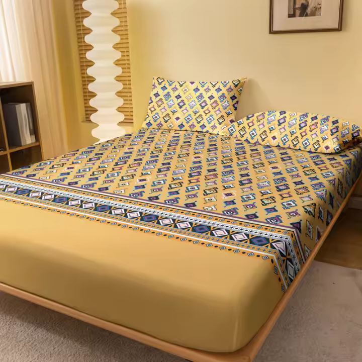 Sábana Ajustada Moderna Y Bohemia Impresa Mate Sin Pillowcases Incluidos Fundas De Almohada No Incluidas Cama Muebles Y Decoración De La Habitación - 1