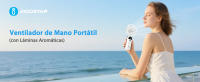 Ventilador de Mano Portátil USB, 3 Pulgadas, 3 Aspas, 5 Velocidades, 1200mAh, Blanco - details 0