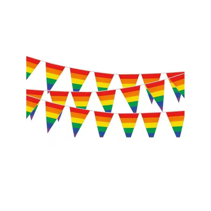STARLEY - Pack 12 Banderas de Iris del Orgullo Gay – Guirnalda de 10 m para Decoración al Aire Libre en Jardín, Bar, Fiesta y Celebraciones | Ideal para Madrid Pride, Eventos LGBTI, Orgullo Gay y Fiestas Temáticas - 1