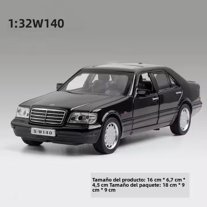 Modelo De Coche De Escala 1:32 Benz S-W140 En Aleación Con Cuerpo De Metal Y Chasis De Plástico Regalo Para Niños Con 4 Puertas Abiertas Y Función Retroceso - 1