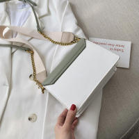 Bolso Bandolera De Cuero Con Contraste Para Mujer Bolso De Mano De Viaje Moda Simple Bolso De Hombro Mensajero Pequeño Para Dama - details 12