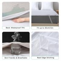 Funda De Suelo Para Cama Ligera Y Suave Con Banda Elástica, Impermeable De Terciopelo, Color Gris/Blanco, Anti-Pulgas Y Transpirable - details 3