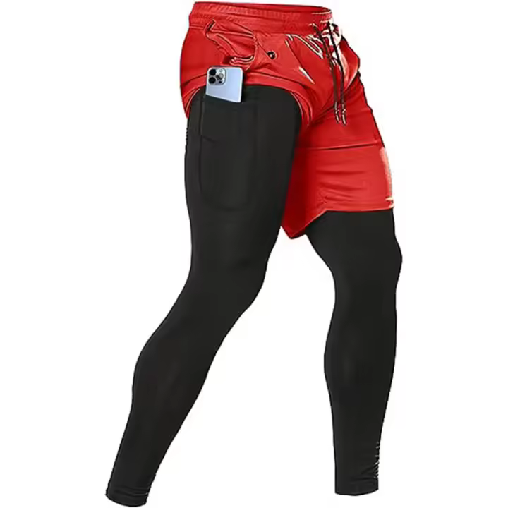 Pantalones Deportivos Para Hombre 2 En 1 Entrenamiento Atletismo Traje De Pista Deporte Ropa De Ejercicio Correr Pantalones Gimnasio Fitness Malecón - 1