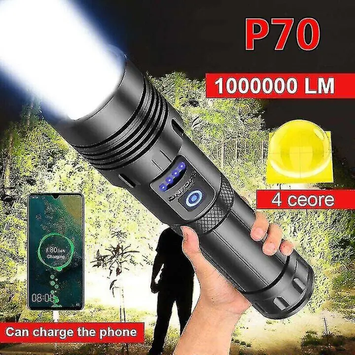 Linterna táctica LED súper fuerte de 1000000 lúmenes Luz de trabajo LED recargable  iWi - 1