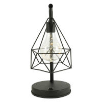 Lámpara De Noche LED Retro De Hierro Arte Geométrica Luz De Escritorio Lámpara De Borde De Cama Decoración Clásica Para Sala De Estar Café Bar Ambiente - details 6