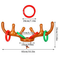 Juego De 2 Conjuntos De Cuernos Inflables De Reindeer Con 8 Anillos Para Juegos De Lanzamiento De Anillos Material PVC Adecuado Para Adolescentes Y Adultos - details 3