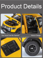 Modelo De Coche POER a Escala 1:24 Juguete De Aleación De Metal Con Ruedas Libres Absorción De Choque Sonido Y Luz Camión Pickup Off-Road Para Niños - details 11
