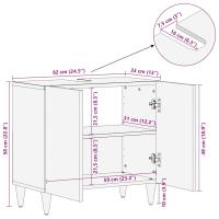 vidaXL Armario de lavabo para baño madera maciza de mango 62x33x58 cm - details 7