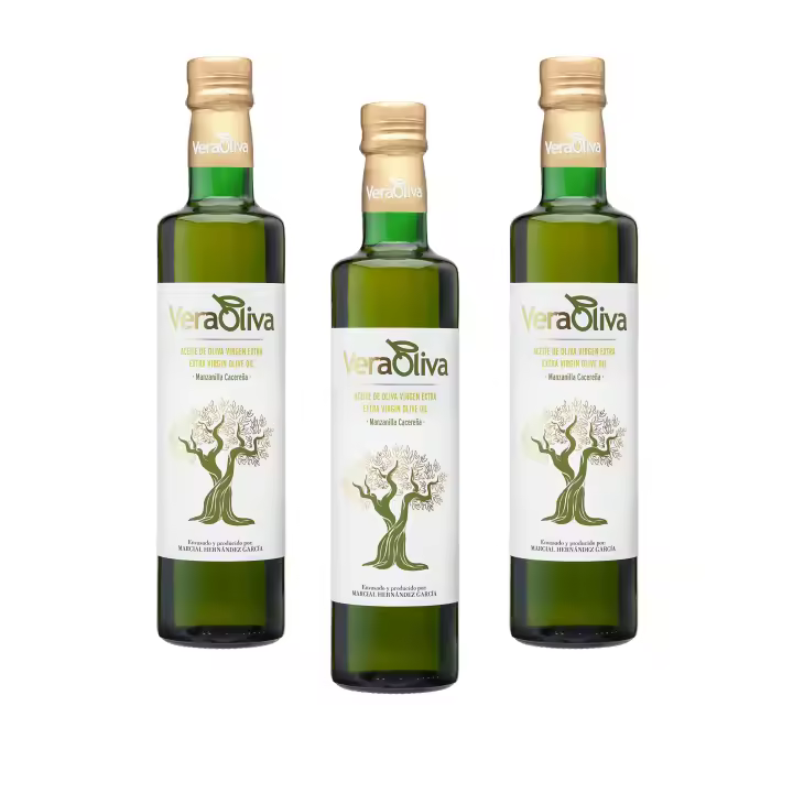 Aceite de Oliva Virgen Extra Veraoliva - 3 Botellas de 500ml - Medalla de Oro 2025 - 1