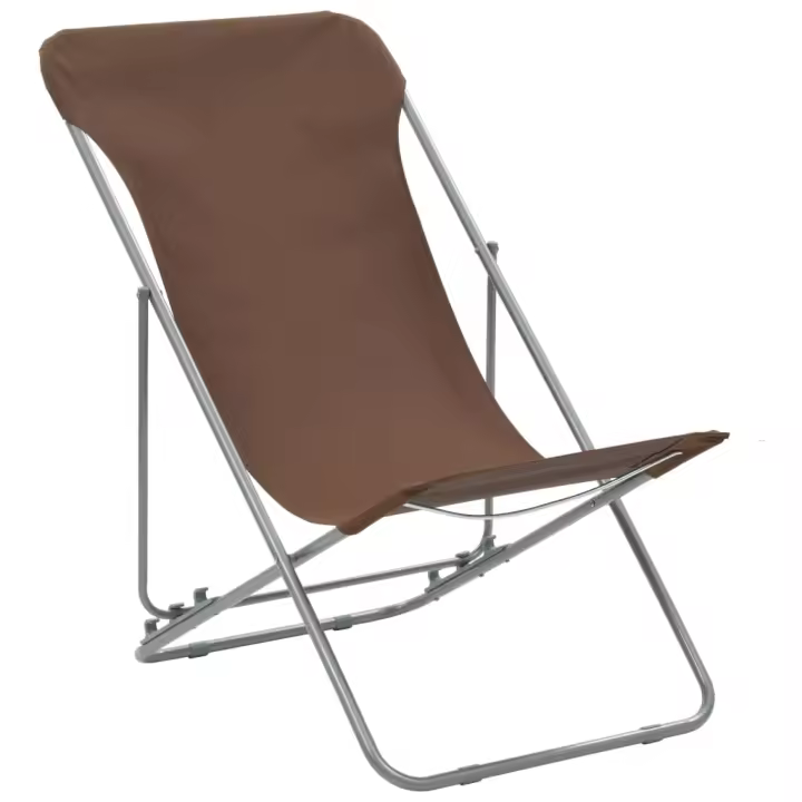 Sillas de Playa 2 Unidades Maple y Tela Oxford Marron - 1