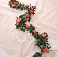 Vine De Rosas Artificiales De Seda Para Decoración De Pared Y Bodas Arreglo Floral Romántico Para Hogar Y Navidad Plantas Falsas Con Hojas - details 2