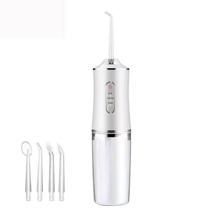 Irrigador Oral Portátil Flosser De Agua Dental Recargable USB Con 4 Tiras De Jetable 220ml 3 Modos IPX7 1400rpm Para Adultos - 1