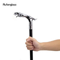 Bastón De Moda Con Cabeza De Leopardo Y Cola Plata Elegante Para Fiesta Decorativo Bastón De Caminar 93cm Material De Acero Con Punta De Goma - details 7
