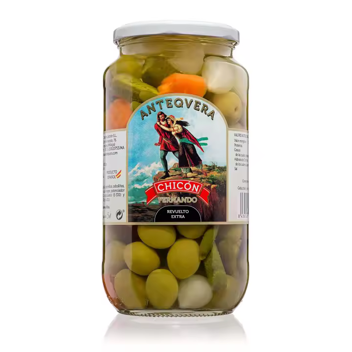 Revuelto Extra de Aceitunas y Encurtidos Chicon: Embárcate en un Viaje Culinario donde la Esencia Mediterránea Cautiva tu Paladar con Sabores Únicos. - 1