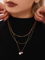 De lujo de Maple inoxidable Zirconia collar de cuentes Nueva Tendencia DE LA Moda Collar de Fiesta Pendientes a juego Gift - details 0