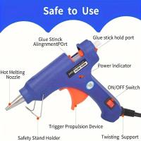 Mini pistola de pegamento termofusible con enchufe europeo de 20 W para manualidades, ideal para pasatiempos, manualidades, reparaciones del hogar, telas, madera, vidrio, tarjetas, interruptores, perfecta para arte de bricolaje - details 3