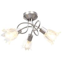 vidaXL Lámpara de Techo Moderna E14 Metal Cristal Gris y Blanca 3 bombillas Cantidad de bombillas Circular,  Bol,  Cono y mas - details 1