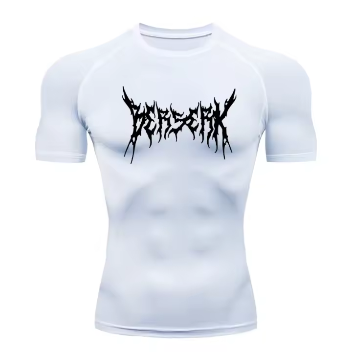 Camiseta De Compresión Para Gimnasio Y Ejercicio Rápida Secado Con Estampado Berserk Para Hombres Camiseta De Base Transpirable Deporte - 1