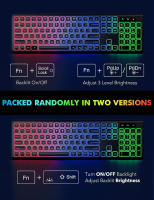Teclado Y Ratón Inalámbricos RGB Retroiluminados Recargables Tamaño Completo Ergonómico Con Modo Sueño 2.4GHz Para Desktop Laptop Tablet - details 10