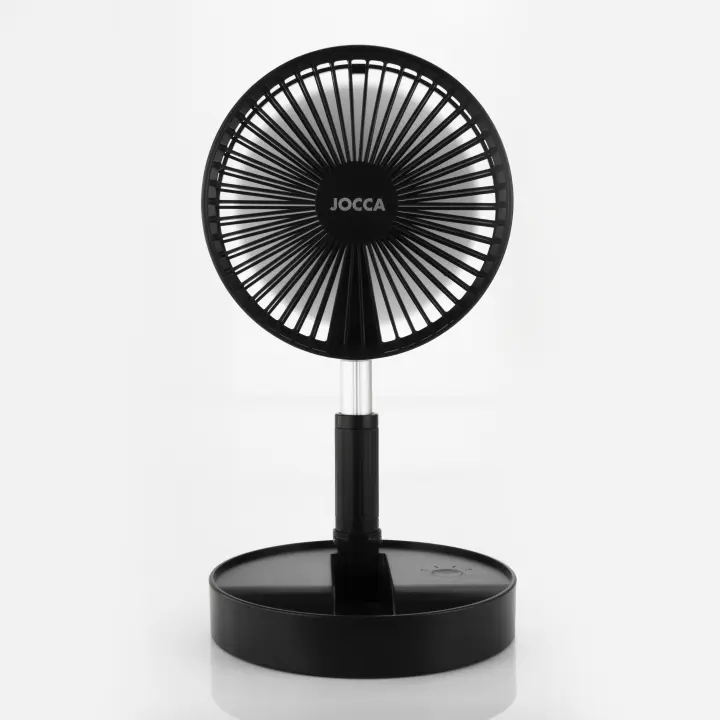 Ventilador inalámbrico portátil Jocca de diseño telescópico, plegable y ajustable para sobremesa o de pie con 3 niveles de velocidad y modo naturaleza y 24 horas de autonomía, recargable por USB. Ideal para viajar. - 1