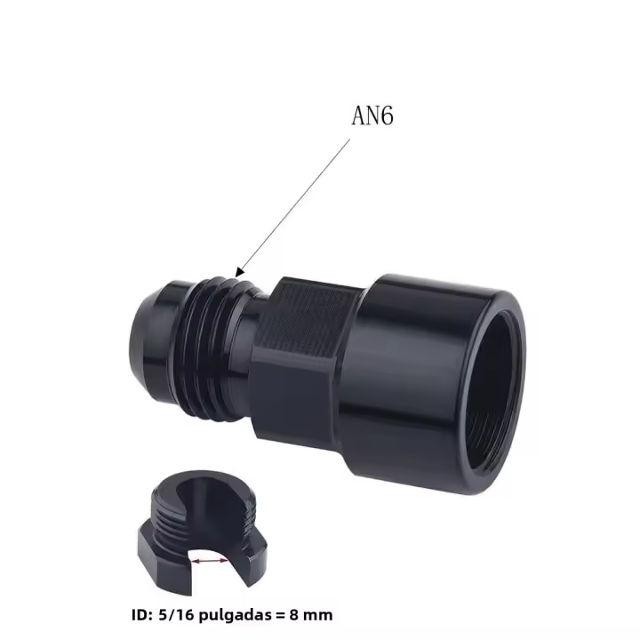 Adaptador De Conexión Rápida 1PC Aluminio 6AN 8AN Hembra a 3/8" 5/16" Para EFI Fitting Adapter De Motor Speed Racing - 1