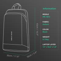 Mochila MarkRyden Para Hombres Mochila De Negocios Delgada Y Ligera Con Compartment Para Laptop Mochila Escolar Unisex - details 5