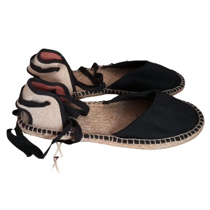 CAJA 12 PARES Alpargatas "ANIMS" con vetas y suela de yute. Disponibles en color CORAL o NEGRO, tallas VARIADAS, IDEAL BODAS. - Estilo y comodidad para tus pies - CALZADO VEGANO - 1