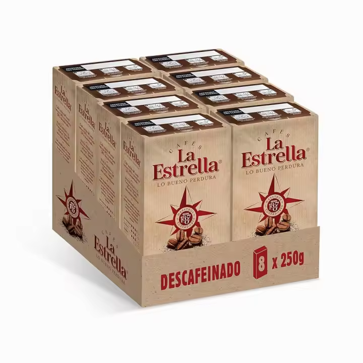 CAFE ESTRELLA DESCAFENADO CAJA 8U 250G total 2kilo - 1
