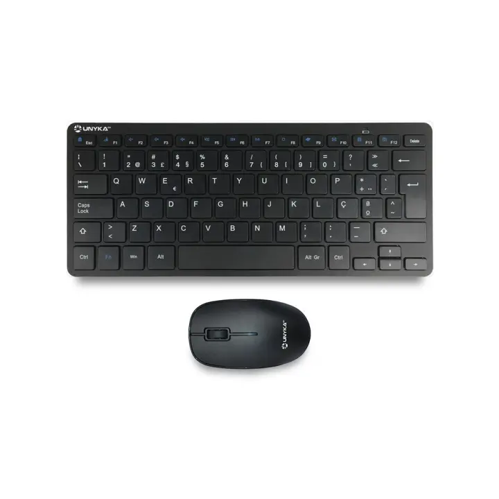 UNYKA Kit Mini Teclado y Ratón Inalámbricos MK288 Pro, Nano USB 2.4 GHz, 79 Teclas Membrana, 1200 DPI, Silencioso, Ergonómico, Compatible con Windows, Mac, Android, Linux - 1