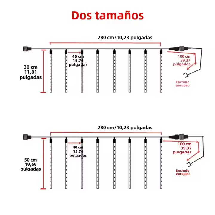 Cinturón De Lluvia De Meteoros 50cm Con Enchufe EU Para Jardín Exterior Luces De Navidad Y Bodas Iluminación De Calle - 1