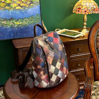 Mochila Vintage de retales para mujer, morral de cuero, Mochila de viaje, mochilas escolares para adolescentes, 2024 - details 20