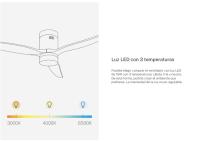 CREATE - Ventilador de techo 40W silencioso , Con luz, Ø132 cm, 6 velocidades, Color motor Arena   - WIND CALM - details 2
