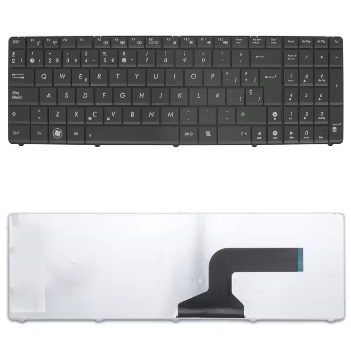 Advanced Computer Trading Teclado Compatible para Portátil ASUS N50 N53 X52 X54H X55 UL50 A52 A52F G72 G73 K52 K53 - Distribución en Español - Tamaño Compacto - Negro - 1