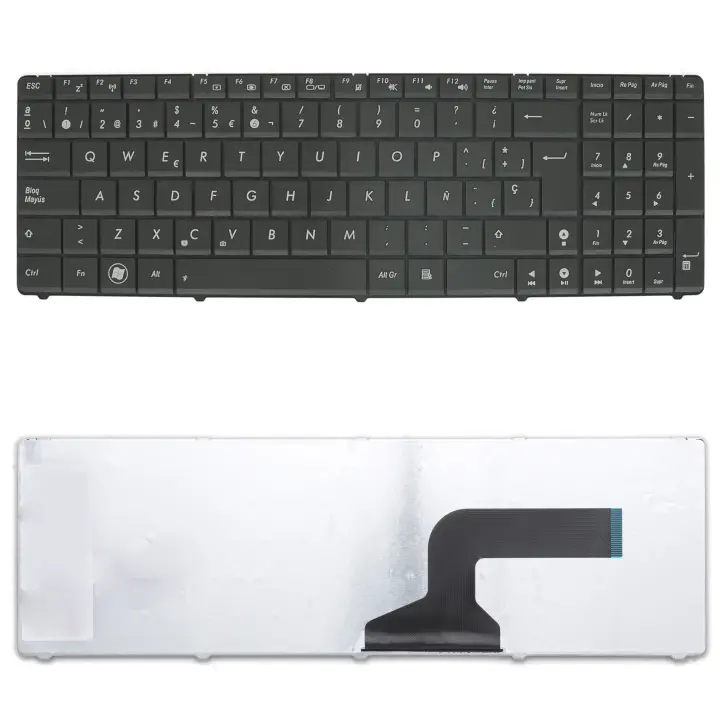 Advanced Computer Trading Teclado Compatible para Portátil ASUS N50 N53 X52 X54H X55 UL50 A52 A52F G72 G73 K52 K53 - Distribución en Español - Tamaño Compacto - Negro - 1
