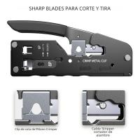 AMPCOM Herramienta De Crimpado RJ45 CAT7 Para Conectores Pass through RJ11 RJ45 CAT6 CAT5E Con Cortador De Alambre Y Plugs Modulares - details 5