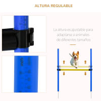 PawHut Set de Entrenamiento de Agilidad para Perros Obstáculos de Salto con Altura Ajustable Túnel para Perros y Bolsa de Transporte Azul y Amarillo - details 5