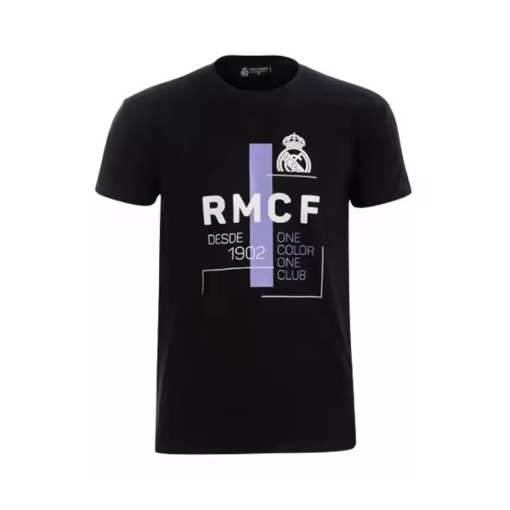 Camiseta Real Madrid algodón negra adulto producto oficial RM1CE76 - 1