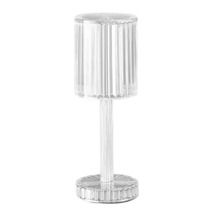 Lámpara de mesa de cristal de diamante, mesita de noche roja, lámpara de ambiente romántico, lámpara de mesa de acrílico de línea creativa minimalista moderna - 1