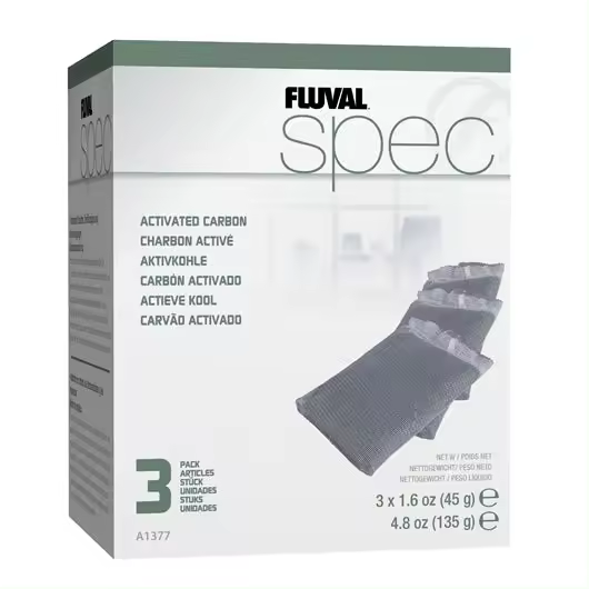 Carbón para acuarios Fluval Flex, Spec, Evo - Pack de 3 - 1