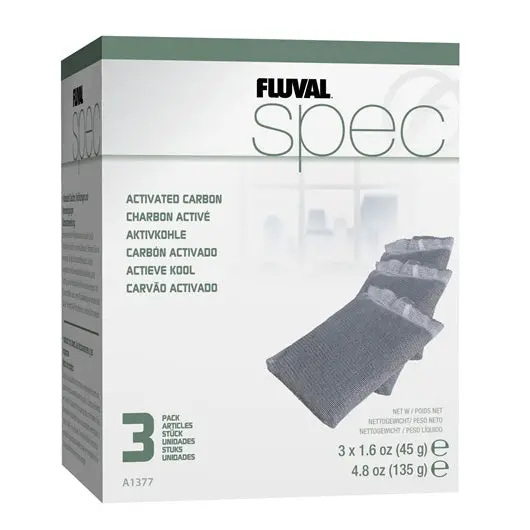 Carbón para acuarios Fluval Flex, Spec, Evo - Pack de 3 - 1