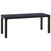 vidaXL Banco de jardín acero y WPC negro 110 cm - details 1