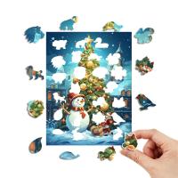 Puzzle De Madera 3D En Forma De Payaso De Navidad Juego Educativo Para Niños Y Adultos Regalo Familiar Para Interacción - details 1