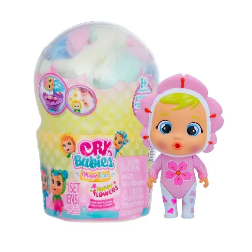 BEBÉS LLORONES LÁGRIMAS MÁGICAS Happy Flowers | Mini bebé llorón Sorpresa que llora Lágrimas de verdad y huele a Flor con 9 Accesorios - Muñeca para niñas y niños +3 Años - 1