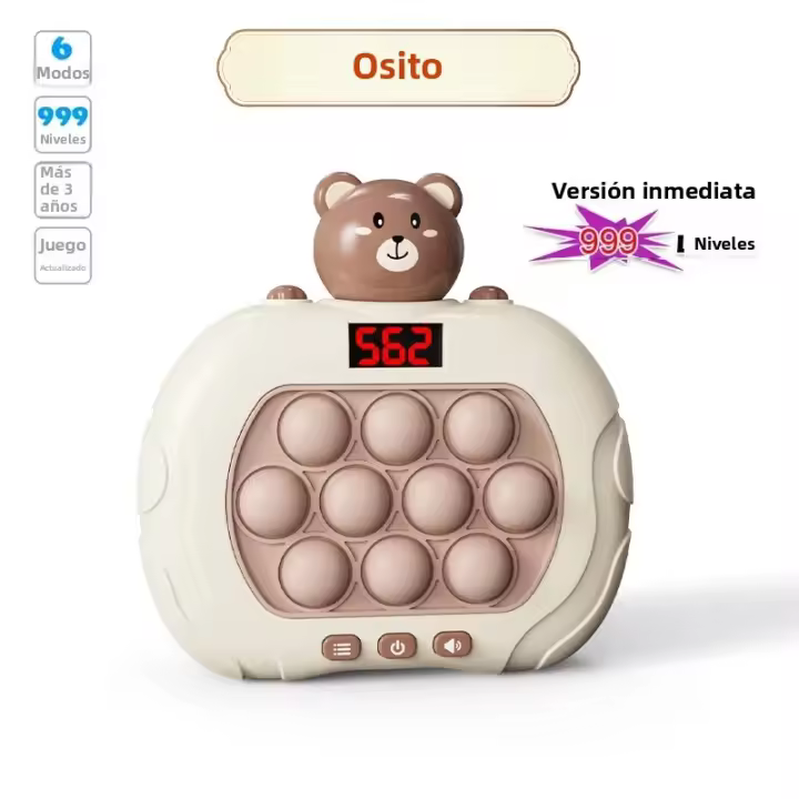 Juguete Electrónico De Nivel 999 Pop Quick Push Bubbles Máquina De Juegos Portátil Para Niños Alivio De Presión Al Comprimir Juguete Regalo - 1