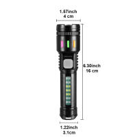 Linterna LED Ultra Brillante ABS 100000LM COB Roja Recargable USB 5 Modos Zoom Exterior Torcha Con Puntero Láser Resistente Al Choque Y Agua - details 13